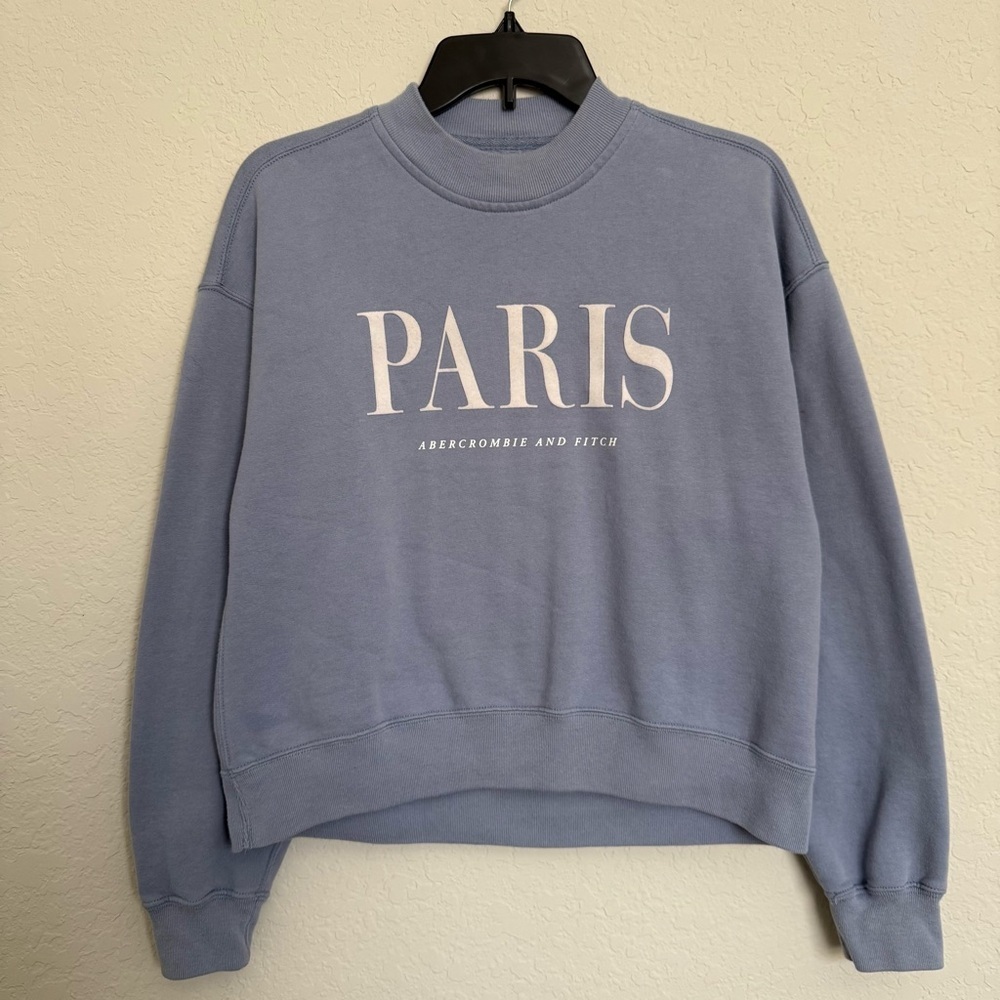 Abercrombie & Fitch Blue Paris Sweater Size Small Pullover Jumper Casual Preppy